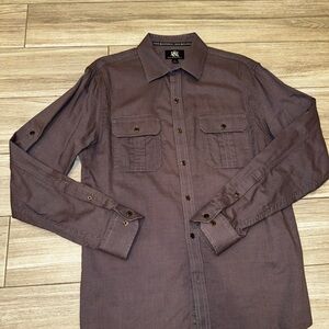 Rock & Republic Men's Dark Purple Button-Down Shirt